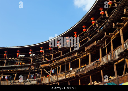 Tulou Hakka chinois traditionnel : logement dans la province de Fujian Banque D'Images