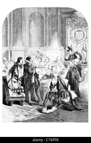 George Villiers, 1 duc de Buckingham 1592 1628 le roi Jacques Ier d'Angleterre conseil royal militaire politique parlement cour Banque D'Images