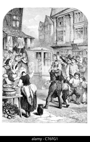 George Villiers, 1 duc de Buckingham 1592 1628 Le roi James I populaires rues préférés en passant par la rue du chariot de transport Banque D'Images