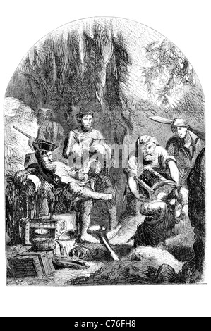 Le Capitaine William Kidd marin écossais pirate de l'exécution d'essai voyage océan Indien piraterie Parlement anglais corsaire injuste Banque D'Images