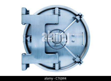 Bank Vault door on white background Banque D'Images