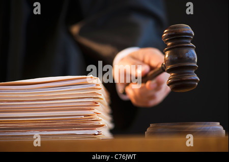 La juge gavel, close-up Banque D'Images