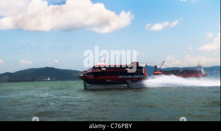 Un Turbo Jet hydroglisseur vers Macao. Banque D'Images