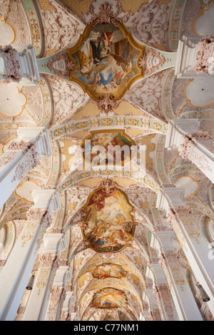 Germany, Bavaria, Munich, Heilig Geist Harzberg alias Saint-esprit Église, intérieur baroque Banque D'Images