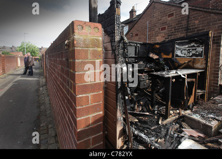 Une maison à Middleport Stoke après un incendie Banque D'Images