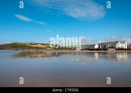 Large plage de paradis dans Pembrokeshire, Pays de Galles, Royaume-Uni Banque D'Images