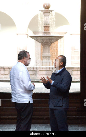 Peter Greenberg et le Président Felipe Calderon à Morelia Banque D'Images