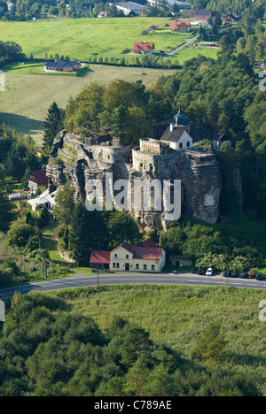 Rocky château Sloup, Novy Bor, République Tchèque Banque D'Images