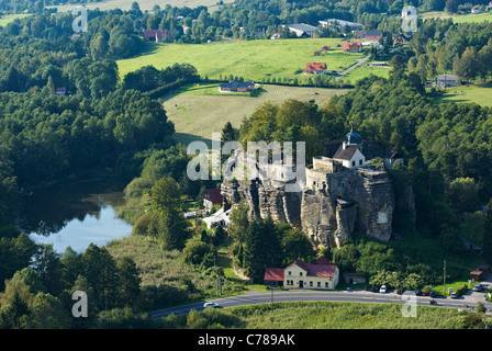 Rocky château Sloup, Novy Bor, République Tchèque Banque D'Images