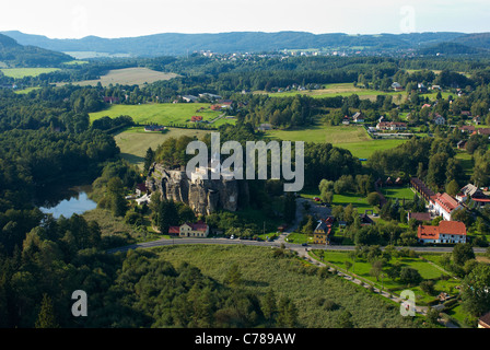 Rocky château Sloup, Novy Bor, République Tchèque Banque D'Images