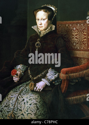 Marie d'Angleterre (1516-1558). Reine d'Angleterre et l'Irlande. Portrait par Antonio Moro. Musée du Prado. Madrid. L'Espagne. Banque D'Images