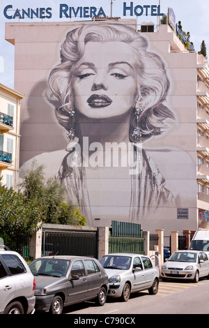 Murs peints de Cannes Banque D'Images