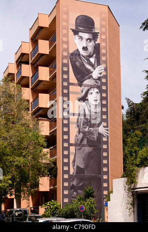 Murs peints de Cannes Banque D'Images