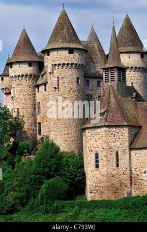 La France, l'Auvergne : château médiéval château de Val Banque D'Images