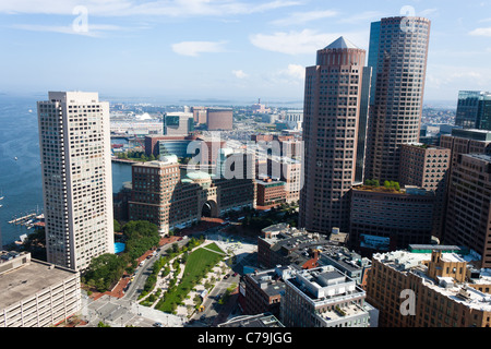 Vue aérienne du port de Boston Waterfront Banque D'Images