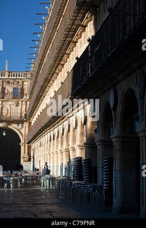 Plaza Mayor dans la matinée, Salamanca, Espagne Banque D'Images