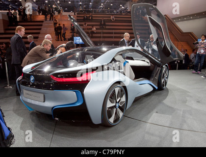 Nouvelle BMW i8 Concept Car électrique sur l'IAA 2011 International Motor Show de Francfort am Main, Allemagne Banque D'Images