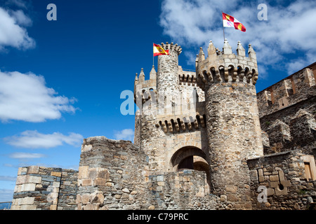 Le château des Templiers à Ponferrada, Espagne Banque D'Images