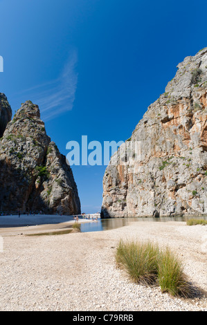 De Gorge le Torrent de Pareis dans les montagnes de la Serra de Tramuntana, à Majorque, Îles Baléares, Espagne, Europe Banque D'Images