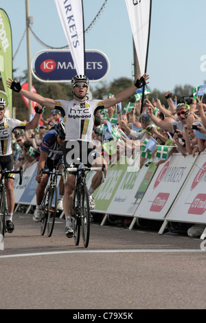 Mark Renshaw remporte le sprint de fin d'Exeter Exmouth Tour de Bretagne 2011 15 sept 2011 Banque D'Images