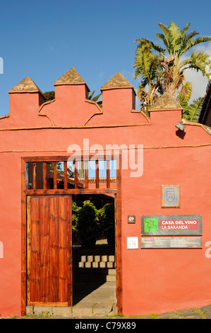 Casa del Vino La Baranda, Musée du Vin, dans une ancienne ferme d'architecture traditionnelle canarienne, El Sauzal, Tenerife, Espagne Banque D'Images