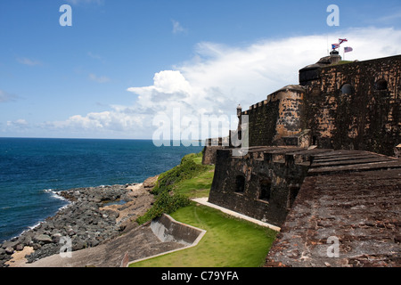 Le fort El Morro situé dans le Vieux San Juan Puerto Rico. Banque D'Images