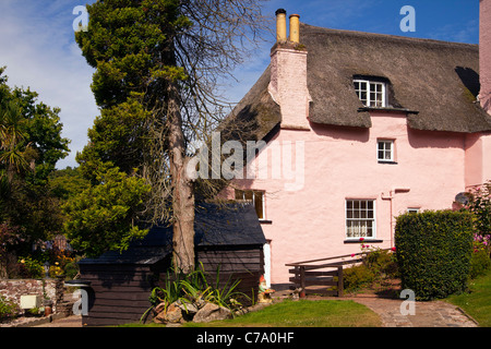 Rose Cottage est l'un des plus pittoresque de maisons dans le charmant village de Cockington, dans le Devon (Angleterre) Banque D'Images