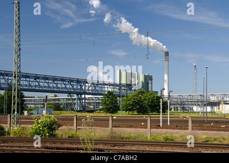 Buna travaille usine chimique, Schkopau, Saxe-Anhalt, Allemagne, Europe Banque D'Images