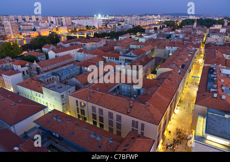 Zadar, Croatie. Vue depuis le plus haut clocher de la ville, Banque D'Images
