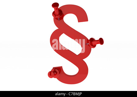 3D render of a paragraphe symbole avec ma révérence Banque D'Images