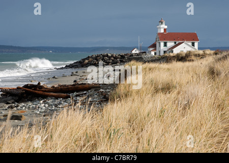 Point Wilson Lighthouse, Fort Warden State Park, Washington, USA Banque D'Images