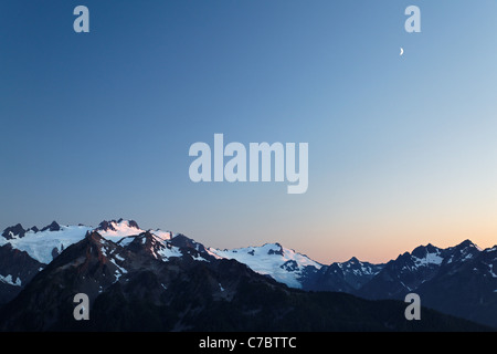 Le mont Olympe et Mount Tom, Montagnes Olympiques, Olympic National Park, Washington Banque D'Images