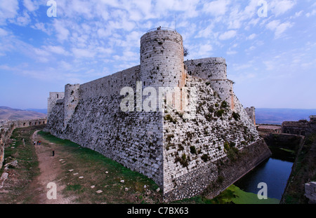 Le château des Croisés Krak des chevaliers, en Syrie Banque D'Images