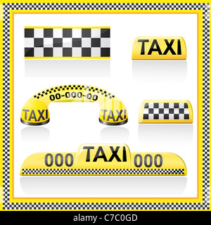 Les icônes sont des symboles de l'illustration de taxi Banque D'Images