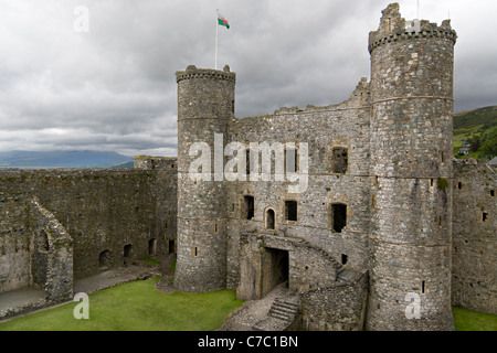 Château médiéval de Harlech, Pays de Galles Banque D'Images