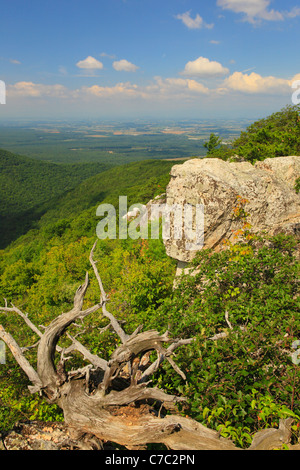 Avis de Rocky Mount, sentier sur Rocky Mount, Shenandoah National Park, Virginia, USA Banque D'Images