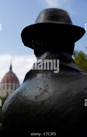 Statue d'Imre Nagy, Budapest Banque D'Images