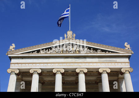 Détail de l'Académie des Arts à Athènes, Grèce. Banque D'Images