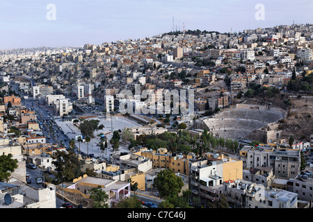 Le théâtre romain dans le centre de la ville de Amman, Jordanie Banque D'Images