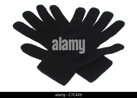 Gants noirs Banque D'Images