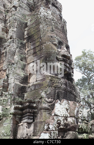 Visages du Bayon, Angkor Thom, au Cambodge Banque D'Images