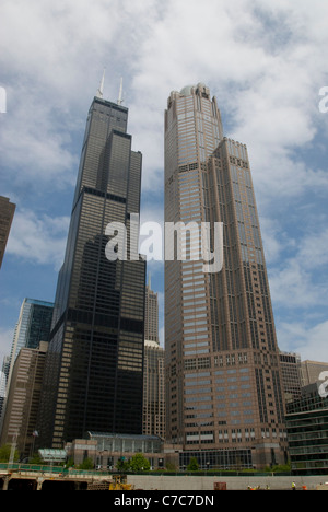 La Willis Tower, anciennement Sears Tower, et 311 South Wacker Drive, Chicago, Illinois, États-Unis Banque D'Images