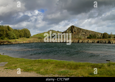 Cawfields Quarry, près de Brampton, en mur d'Hadrien, pays, Northumberland, England Banque D'Images