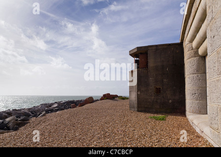 Château de Hurst tir désaffectées défenses sur Hurst Spit à l'entrée ouest du Solent Banque D'Images