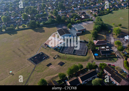 Vue aérienne de cours de récréation, Berkshire, Royaume-Uni Banque D'Images