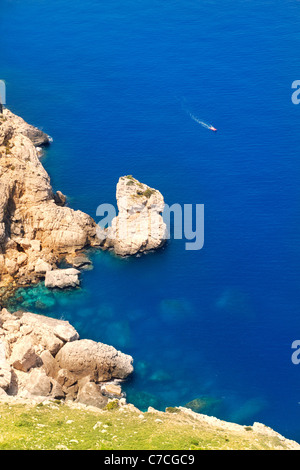 Au haut du cap de Formentor Pollensa aérienne sur la mer à Majorque Îles Baléares Banque D'Images