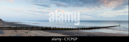 Un épi sur plage de Cromer en été à Norfolk en Angleterre Banque D'Images