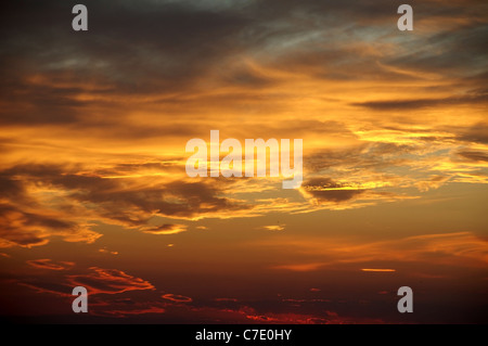 Coucher du soleil Ciel avec nuages, Cape Tarhankut, Tarhan Qut, Crimea, Ukraine, Europe de l'Est Banque D'Images