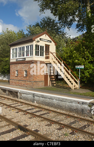 Llandrindod Wells ancienne gare ferroviaire de signal. Banque D'Images