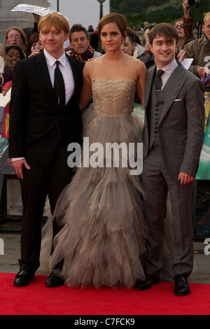 Rupert Grint, Emma Watson et Daniel Radcliffe Banque D'Images